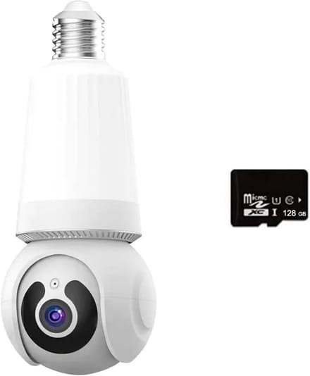 IP Camera - Beveiligingscamera Draadloze Camera - Huis Beveiligen - Automatische Tracking - E27 Fitting - Wit