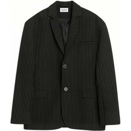 Soulland Jude Blazer Black Pinstripe Größe: S/M | Blazer Outlet | Unisex | Schwarz