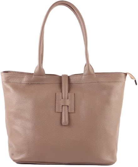 Echt lederen handtas Madou - Made in Italy - Taupe