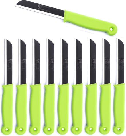 Solingen Schilmesje Duits - Groen - RVS 18,5 cm. met beschermhoes - 10 stuks