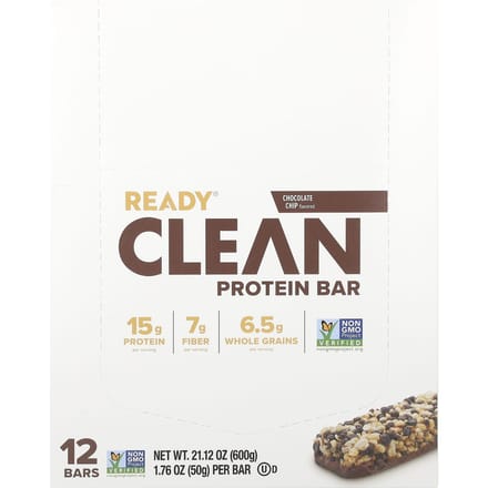 Klaar, Schone Eiwitreep, Chocolade Chip, 12 repen, 50 g (1,76 oz) elk