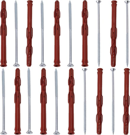 Set van 10 Pluggen 10x140mm voor Holle Baksteen/Cellenbeton met Schroeven