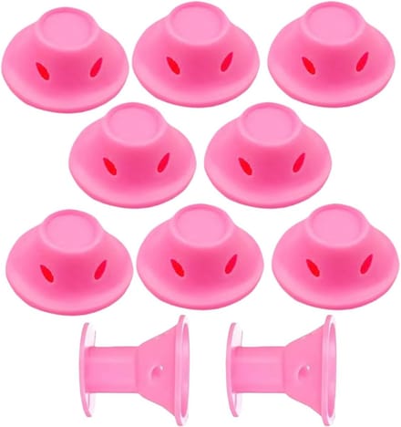 Hittevrije Krulrollers - Draagbare Haarrollers - Slapen Stijl - Zonder Warmte - Set Van 10 - Licht Rood