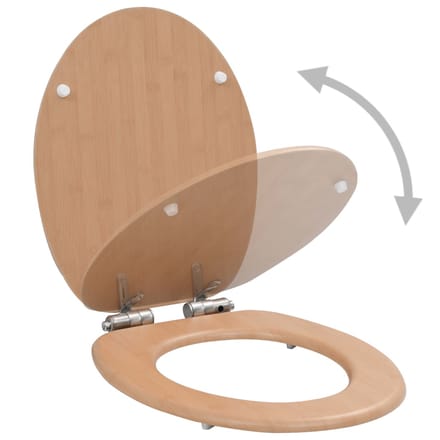 vidaXL - Toiletbril - met - soft-close - deksel - bamboe - MDF