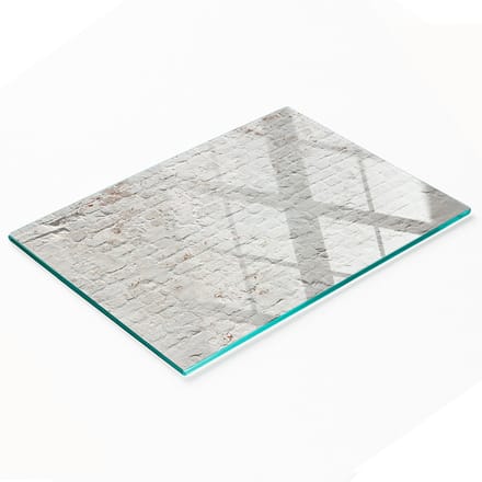 Keukenplank van gehard glas met decoratieve afbeelding van een bakstenen muur, 80x52 cm