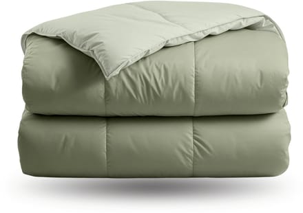 Zelesta Deluxe Duo Percale Katoen Dekbed - Olijfgroen & Mint 160x220cm