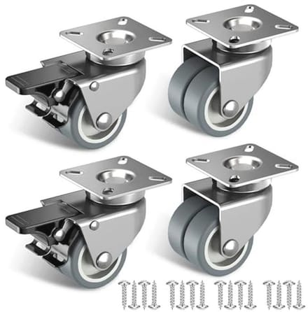 Zware Meubelwielen 50 mm met Veiligheidsrem - Set van 4 voor Strandstoelen