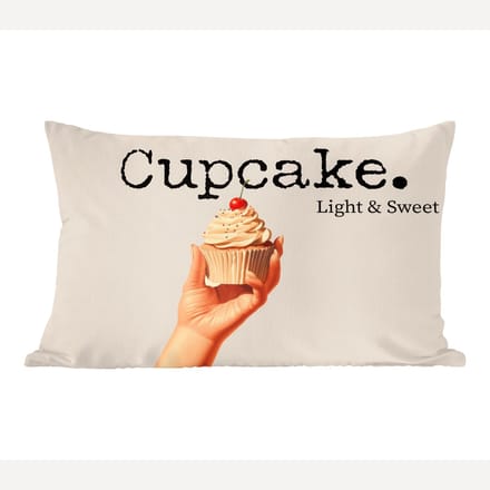 Sierkussens - Kussentjes Woonkamer - 50x30 cm - Cupcake - Zoet - Kers