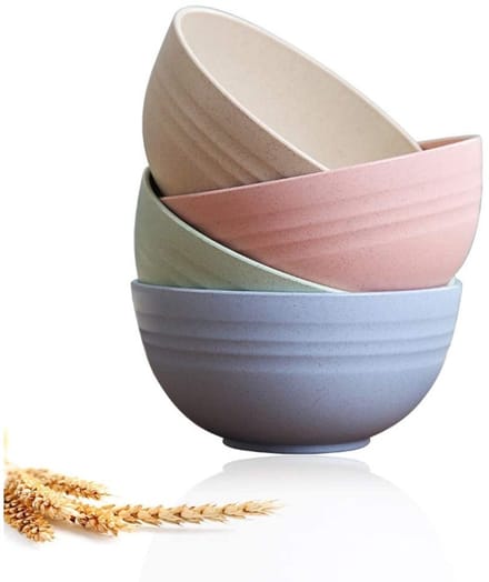 Cuhostki 4 Stukken Biodegradeerbaar Wheat Straw Schalen - Eco-Friendly, Duurzaam, Microgolfvriendelijk