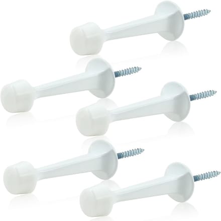 Deurstoppers Wit - Deurvangers - Wandbescherming - Solide Zinklegering - 73 mm Lengte