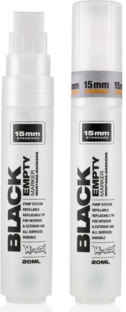Montana BLACK EMPTY MARKER 15mm Standard Tip