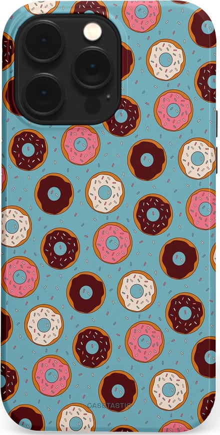 Casetastic hoesje geschikt voor Apple iPhone 14 Pro Max - MagSafe - Dubbellaagse bescherming - Donut Dromen - Fashion Case - Lichtblauw Bruin Bordeaux Saliegroen