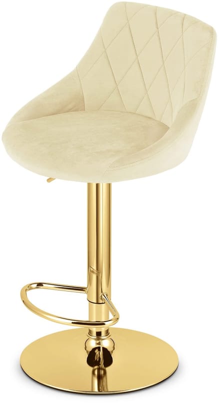 KAST kruk - beige fluweel / gouden voet