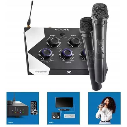 Karaoke Set met Bluetooth en 2 Karaoke Microfoons - Vonyx AV510 - Voor Volwassenen
