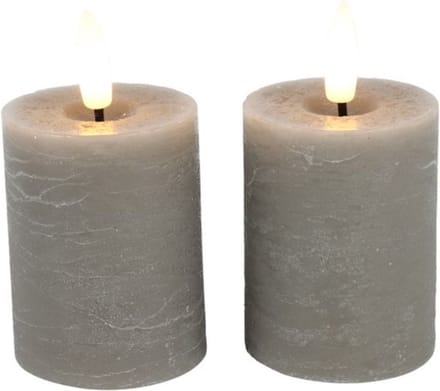Stompkaars Lyon met LED - 5 x 9 cm - Grijs - 2 stuks