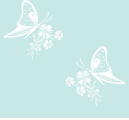 Raam - muur sticker decoratieve vlinder met bloem - wall art