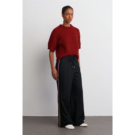 Gestreepte Wijde Pantalon van Crepe