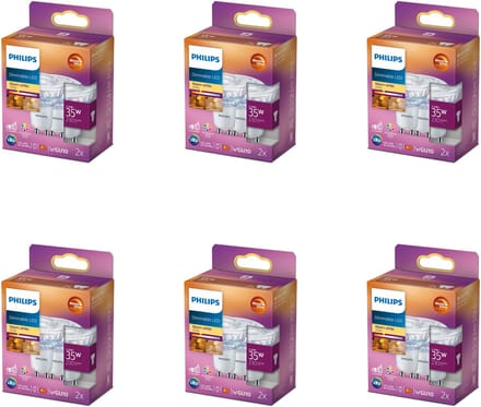 Philips Voordeelverpakking - GU10 - LED Spotlamp - 35W - Dimbaar - Warmwit Licht - Set van 12 Stuks