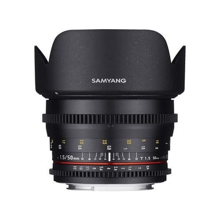 Samyang 50mm T/1.5 Video DSLR  Micro Vier Derde
