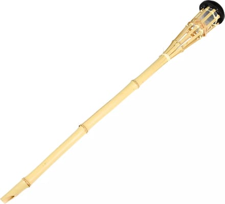 Benson Tuinfakkel - Solar - led tuinlamp - bamboe hout - 78 cm - bruin
