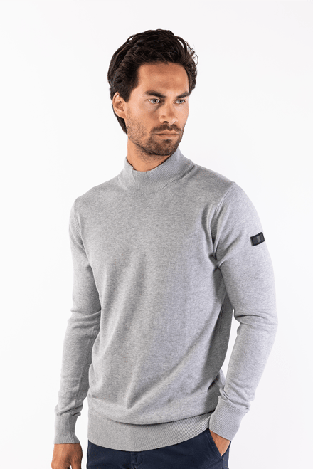 Presly & Sun Trui Jordan Mock Turtle Pullover  Grijs