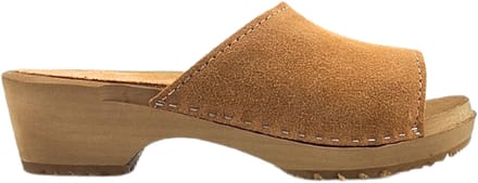 Houten sandalen met suede leren upper - Sandy Beige - Maat 43