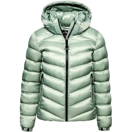 Superdry Hooded Fuji Padded Jacket Dames Jas - Light Jade Green - Maat S