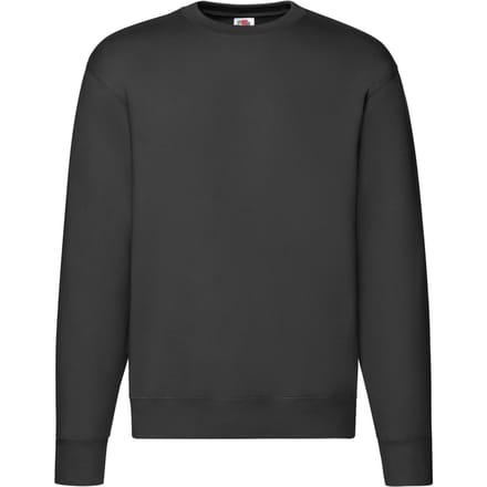 Fruit of the Loom Heren Premium Ingelegd Sweatshirt (Zwart)
