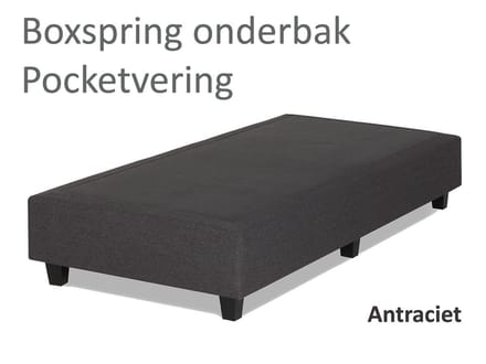 Boxspringonderbak Pocketvering, 90 x 200, Antraciet | Losse boxspring | Boxspring bedbodem | Boxspring onderstel | Pocketboxspring | Boxspring zonder matras