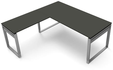 Hoekbureau Workspace 180cm antraciet hoogte verst.