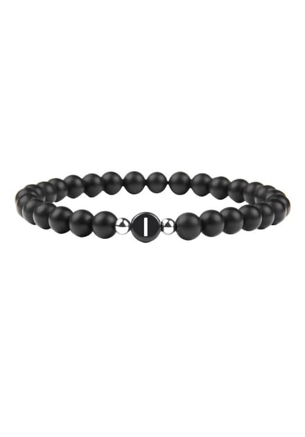 good.designs Parelarmband van agaatstenen met de letter I