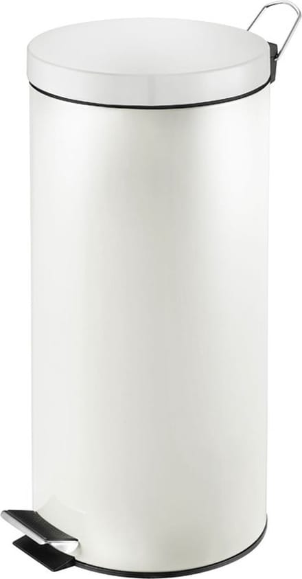 V-Part - Pedaalemmer 30 liter - Steel - wit - Prullenbak