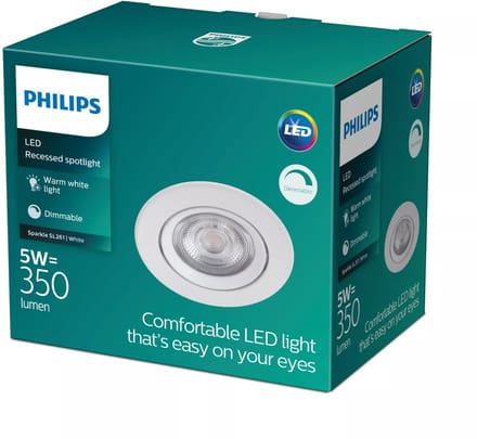 Philips Sparkle inbouwspot - 1-lichts - wit
