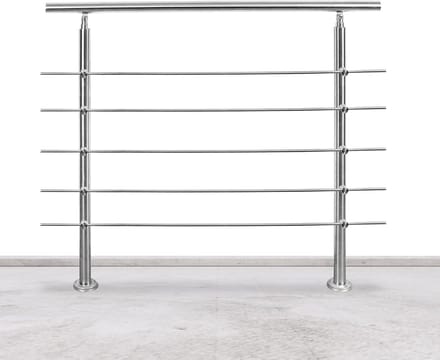 RVS Trapleuning met 5 Dwarsbalken - 150 cm - Binnen en Buiten Geschikt