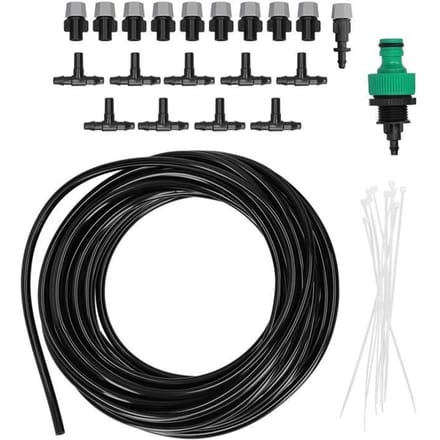 Kit de Système de Refroidissement par Brumisation d'Eau de Jardin - Automatique - 10m - 4/7 Tube