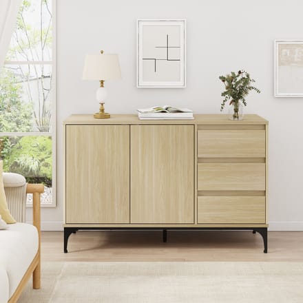 Dressoir Kistiandi 120x40x76 cm licht eiken [en.casa]
