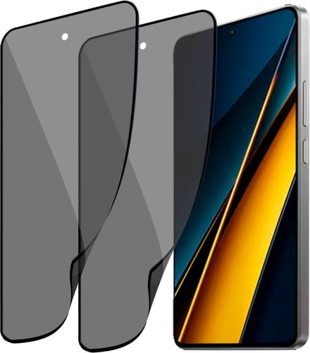 2x Geschikt voor Poco X6 Pro - Privacy Screenprotector - Beschermglas Folie - Privé GuardCover