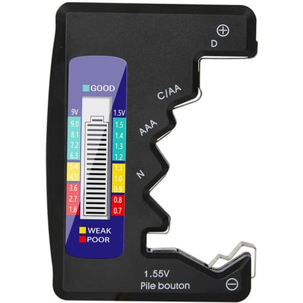 ANENG batterijtester met LCD Power Index-display voor CDN AA AAA 9V 1,5V knopbatterijchecker zwart