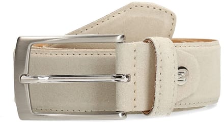 Manfield - Heren - Beige suède riem - Maat 105