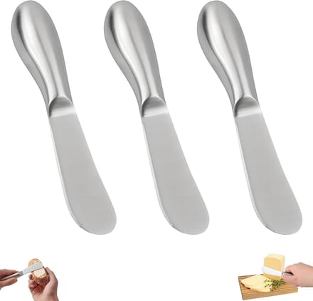 Ontbijtmes Set van 3 Stuks - Boter- en Kaasmessen voor Jam, Room en Broodbeleg