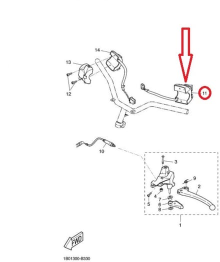 Stuurschakelaar links origineel voor Scooter Yamaha 50 Slider vanaf 2000 5JH-H3976-00 Nieuw