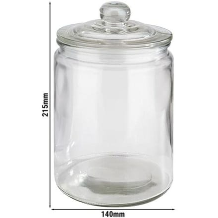 GGM Gastro (6 Stück) Vorratsglas - CLASSIC - 2 Liter - inkl. Glasdeckel mit Dichtung