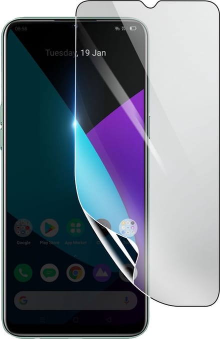 3mk, Geschikt voor Realme C3, Schokbestendige Hydrogel Screenprotector, Transparant