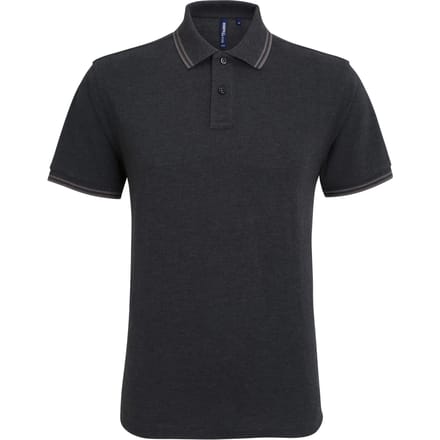 Asquith & Fox Heren Klassiek Fit getipt Poloshirt (Zwarte Heide / Houtskool)