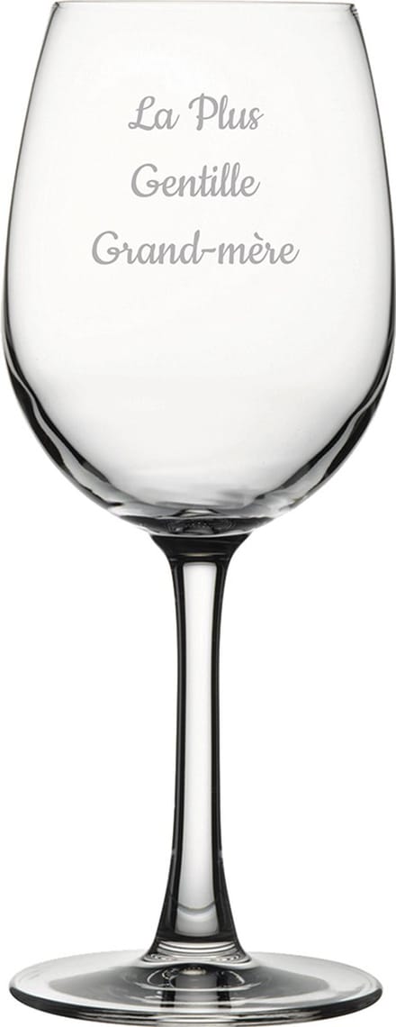 Witte wijnglas gegraveerd - 36cl - La Plus Gentille Grand-mère