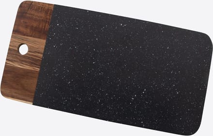 Point-Virgule - Serveerplank - Voor borrelhapjes - Acaciahout & graniet - 35 x18 x1cm