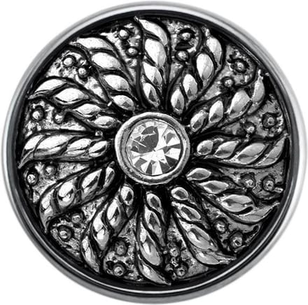 Quiges - Dames Click Button Drukknoop 18mm Bloem Symbool - EBCM352