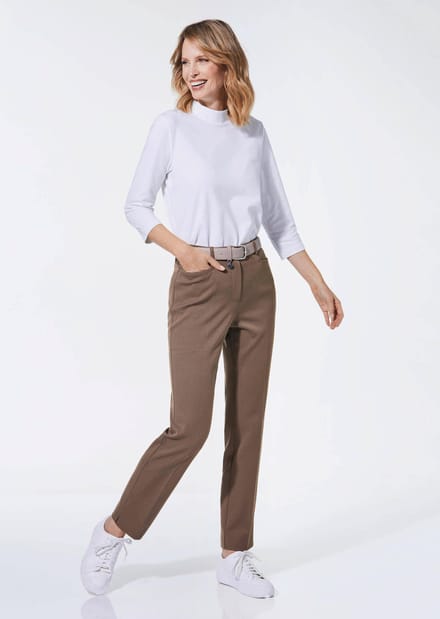 Elastische broek Adelina van Scheiter - taupe - Gr. 19 van Goldner Fashion