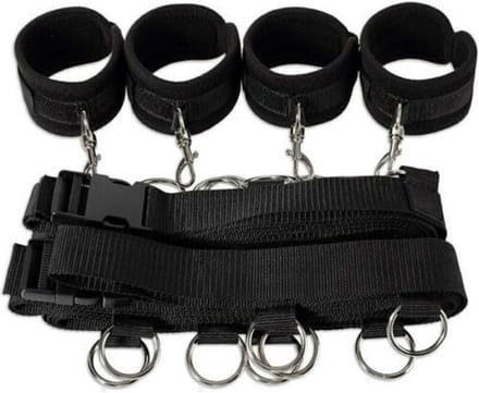 Nooitmeersaai - Bed bondageset met handboeien en enkelboeien