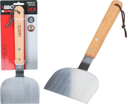 RVS BBQ/barbecue spatel met houten handvat 30 cm - BBQ gereedschap/benodigdheden - Vlees spatel